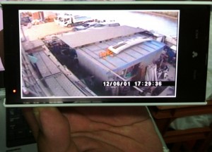 スマホによる監視カメラの映像